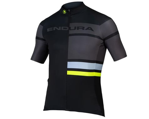 Endura Asym Short Sleeve Jersey (Black/Yellow) (S)